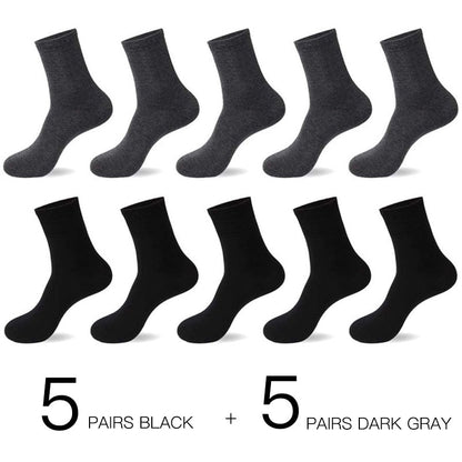 HSS 2023 Men&#39;s Cotton Socks New styles 10 Pairs / Lot Black Business Men Socks Breathable Spring Summer for Male US size(6.5-12)