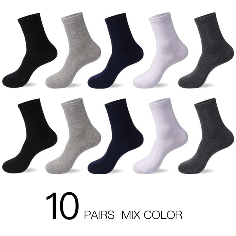 HSS 2023 Men&#39;s Cotton Socks New styles 10 Pairs / Lot Black Business Men Socks Breathable Spring Summer for Male US size(6.5-12)