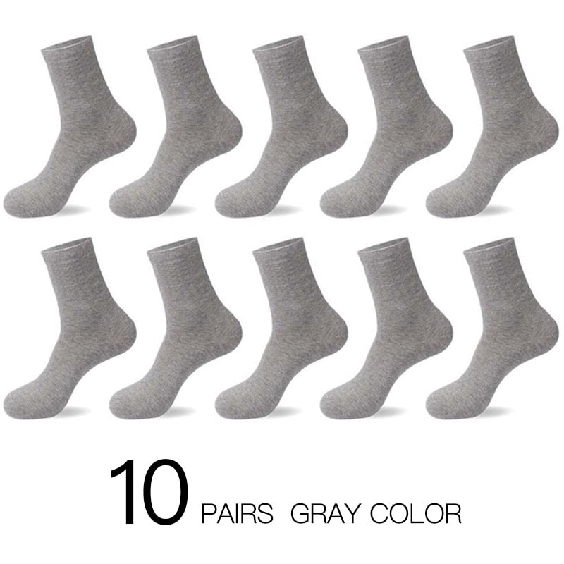 HSS 2023 Men&#39;s Cotton Socks New styles 10 Pairs / Lot Black Business Men Socks Breathable Spring Summer for Male US size(6.5-12)