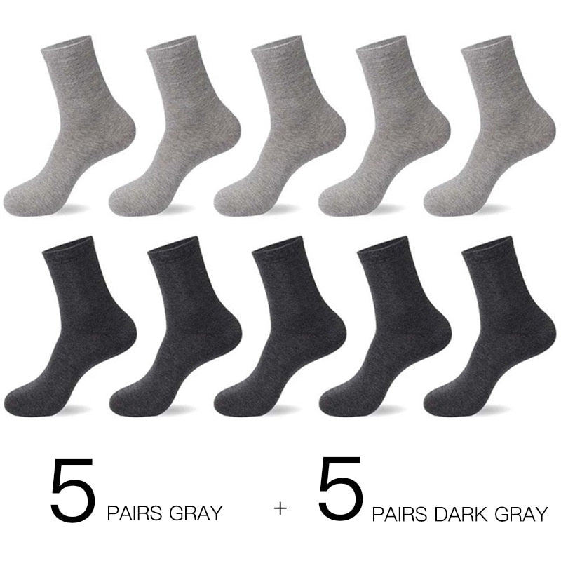 HSS 2023 Men&#39;s Cotton Socks New styles 10 Pairs / Lot Black Business Men Socks Breathable Spring Summer for Male US size(6.5-12)