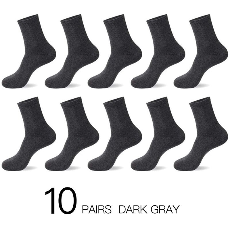 HSS 2023 Men&#39;s Cotton Socks New styles 10 Pairs / Lot Black Business Men Socks Breathable Spring Summer for Male US size(6.5-12)