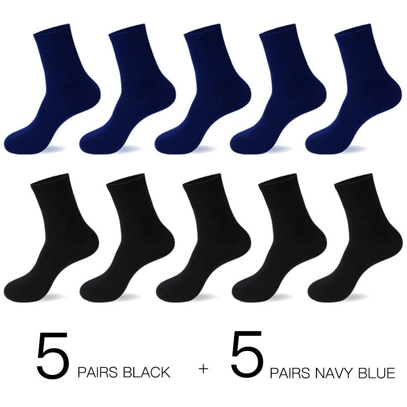 HSS 2023 Men&#39;s Cotton Socks New styles 10 Pairs / Lot Black Business Men Socks Breathable Spring Summer for Male US size(6.5-12)