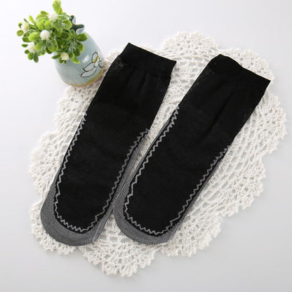 10Pairs High Quality Women Socks Velvet Silk Spring Summer Socks Breathable Soft Cotton Bottom Wicking Slip-resistant Short Sock