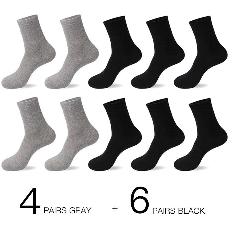 HSS 2023 Men&#39;s Cotton Socks New styles 10 Pairs / Lot Black Business Men Socks Breathable Spring Summer for Male US size(6.5-12)