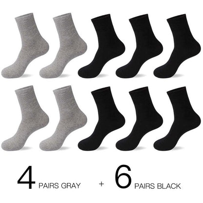 HSS 2023 Men&#39;s Cotton Socks New styles 10 Pairs / Lot Black Business Men Socks Breathable Spring Summer for Male US size(6.5-12)