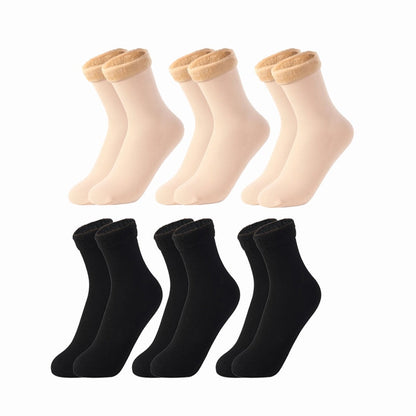 6/8/10Pairs/Lot Women/Men Winter Warm Thicken Thermal Socks Wool Cashmere Snow Black Skin Seamless Velvet Soft Boots Sock Lot